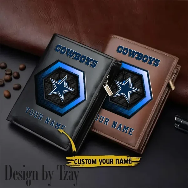 Dallas Cowboys Small Rectangular Leather Wallet Style 2025 SPTLVW489