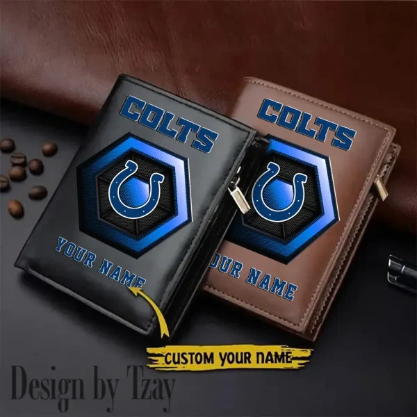 Indianapolis Colts Small Rectangular Leather Wallet Style 2025 SPTLVW494