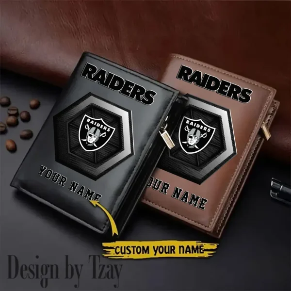 Las Vegas Raiders Small Rectangular Leather Wallet Style 2025 SPTLVW497