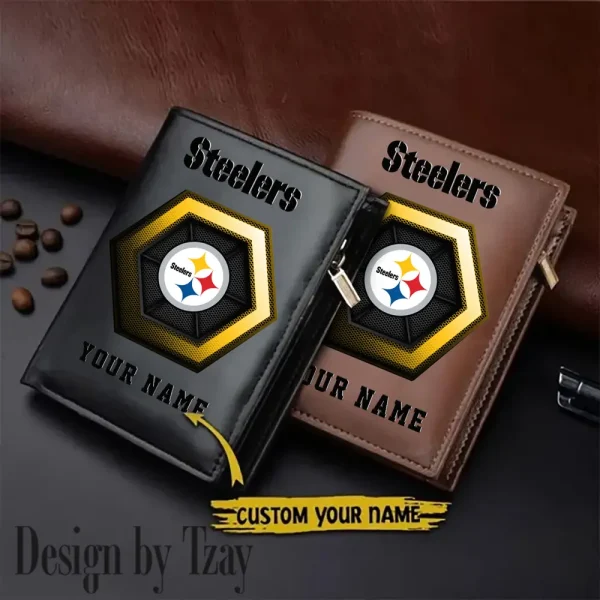 Pittsburgh Steelers Small Rectangular Leather Wallet Style 2025 SPTLVW511