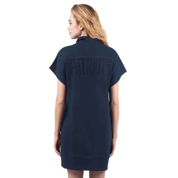 NFL New England Patriots Women Quarter Zip Shirt Dress - Image 2