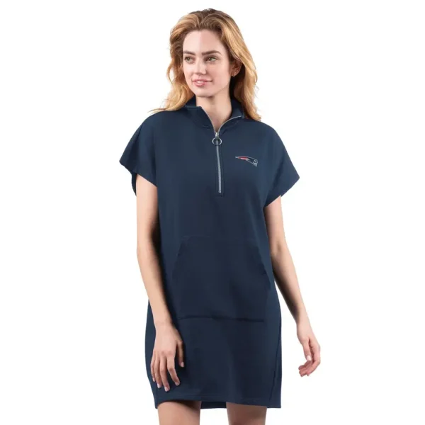 NFL New England Patriots Women Quarter Zip Shirt Dress