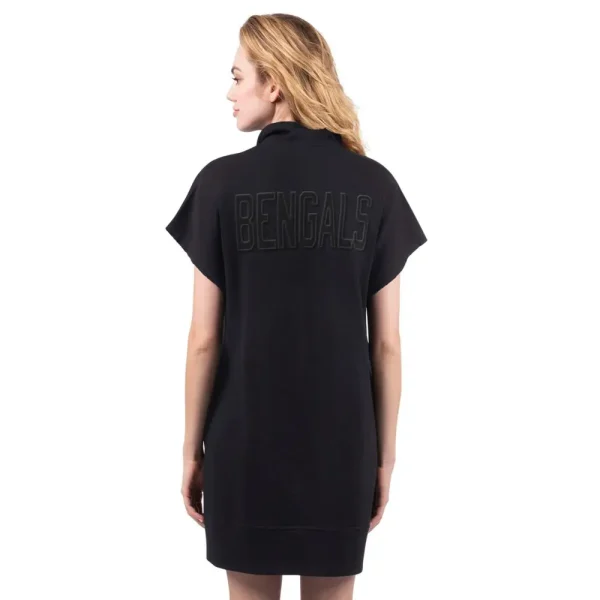 NFL Cincinnati Bengals Women Quarter Zip Shirt Dress - Image 2