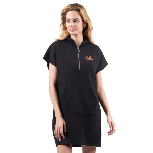 NFL Cincinnati Bengals Women Quarter Zip Shirt Dress