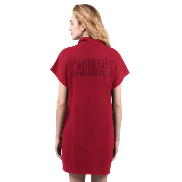 NFL Arizona Cardinals Women Quarter Zip Shirt Dress - Image 2