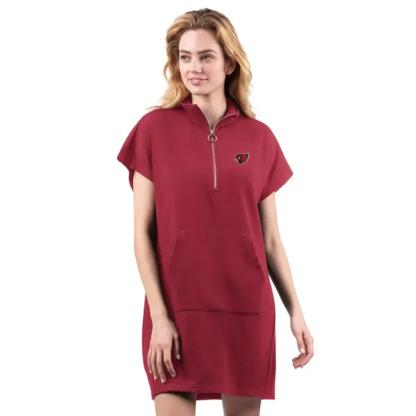 NFL Arizona Cardinals Women Quarter Zip Shirt Dress