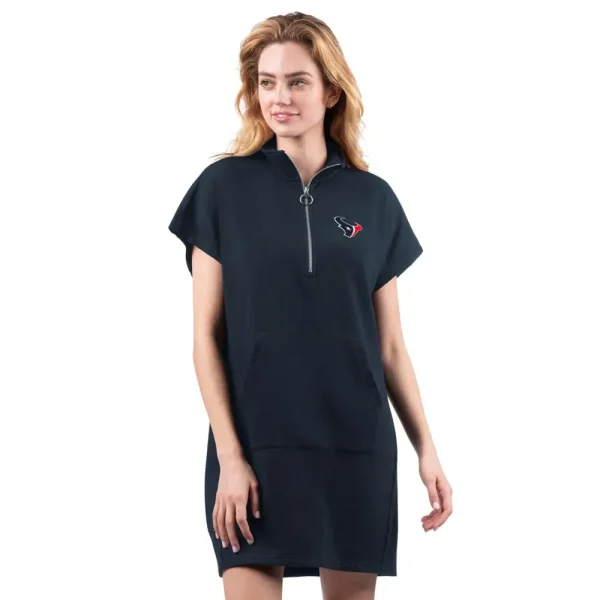 NFL Houston Texans Women Quarter Zip Shirt Dress