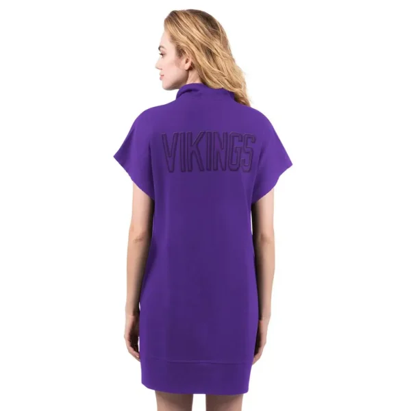 NFL Minnesota Vikings Women Quarter Zip Shirt Dress - Image 2