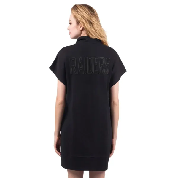 NFL Las Vegas Raiders Women Quarter Zip Shirt Dress - Image 2