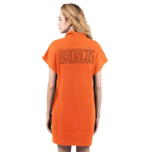 NFL Denver Broncos Women Quarter Zip Shirt Dress - Image 2