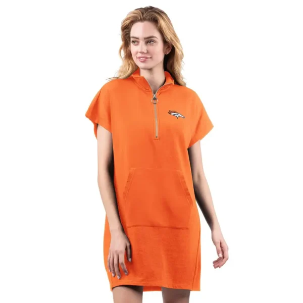 NFL Denver Broncos Women Quarter Zip Shirt Dress