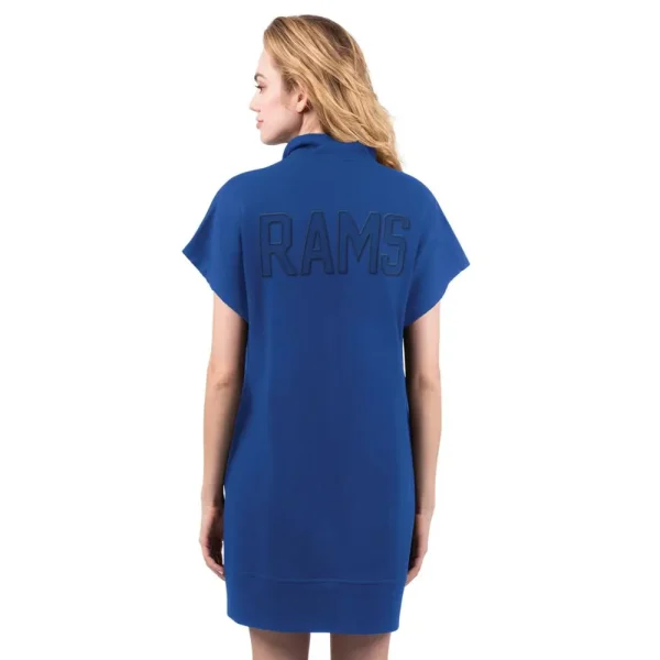 NFL Los Angeles Rams Women Quarter Zip Shirt Dress - Image 2