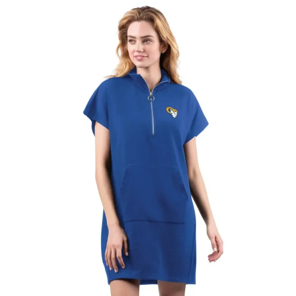 NFL Los Angeles Rams Women Quarter Zip Shirt Dress