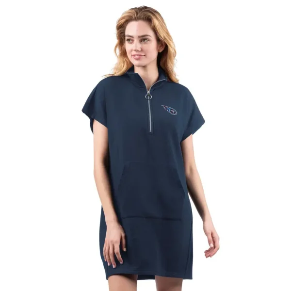 NFL Tennessee Titans Women Quarter Zip Shirt Dress
