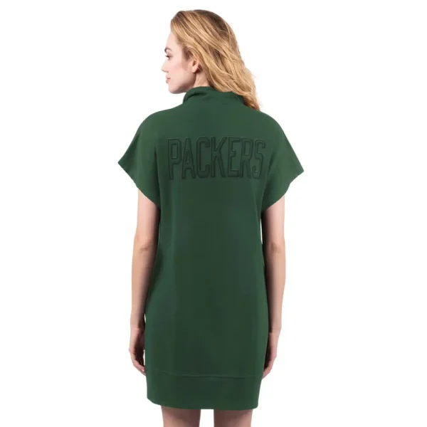 NFL Green Bay Packers Women Quarter Zip Shirt Dress - Image 2