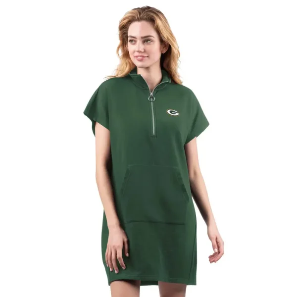 NFL Green Bay Packers Women Quarter Zip Shirt Dress