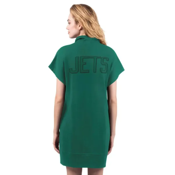 NFL New York Jets Women Quarter Zip Shirt Dress - Image 2