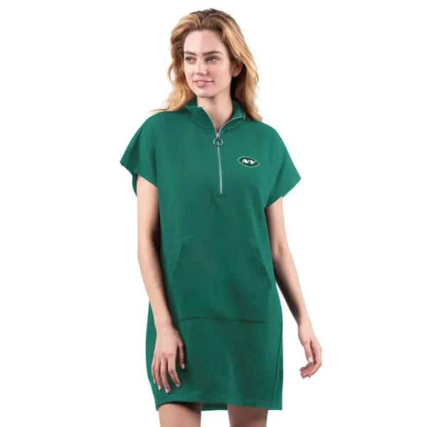 NFL New York Jets Women Quarter Zip Shirt Dress
