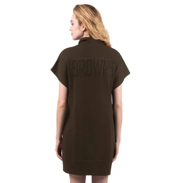 NFL Cleveland Browns Women Quarter Zip Shirt Dress - Image 2