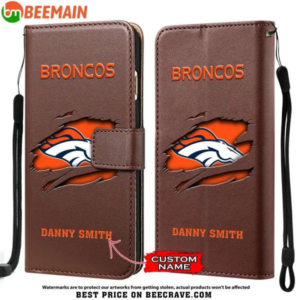 Denver Broncos Leather Wallet Phone Case SPTLWPC010 - Image 5