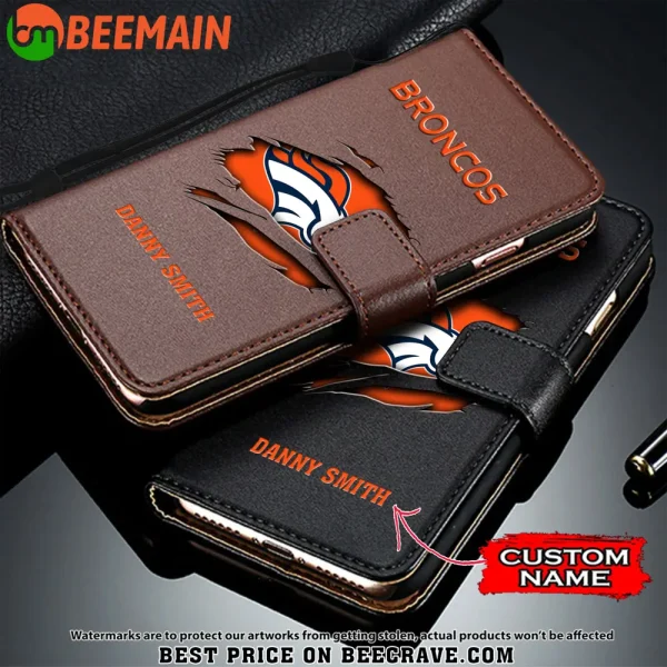 Denver Broncos Leather Wallet Phone Case SPTLWPC010 - Image 2