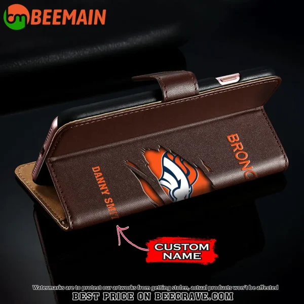 Denver Broncos Leather Wallet Phone Case SPTLWPC010 - Image 4