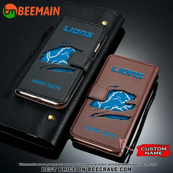 Detroit Lions Leather Wallet Phone Case SPTLWPC011 - Image 3