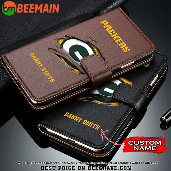 Green Bay Packers Leather Wallet Phone Case SPTLWPC012 - Image 2