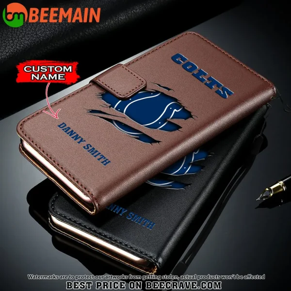 Indianapolis Colts Leather Wallet Phone Case SPTLWPC014