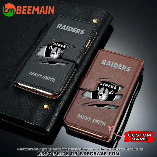 Las Vegas Raiders Leather Wallet Phone Case SPTLWPC017 - Image 3