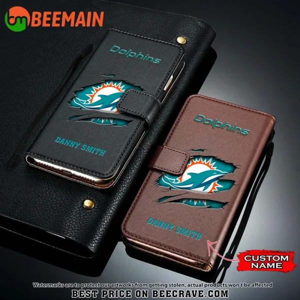 Miami Dolphins Leather Wallet Phone Case SPTLWPC020 - Image 3