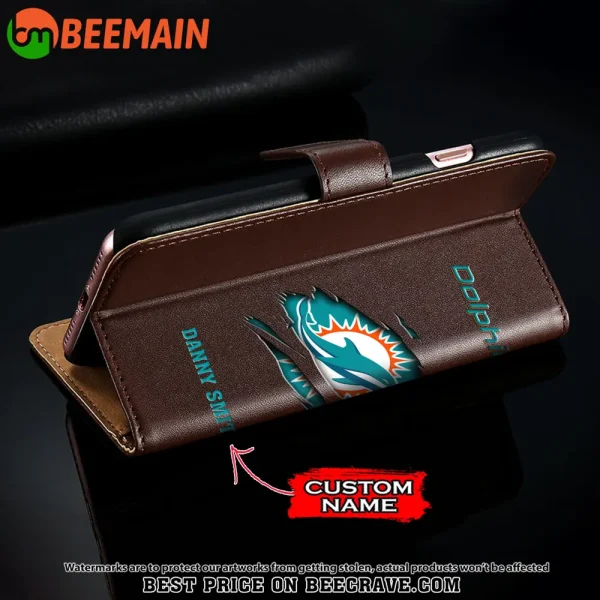Miami Dolphins Leather Wallet Phone Case SPTLWPC020 - Image 4