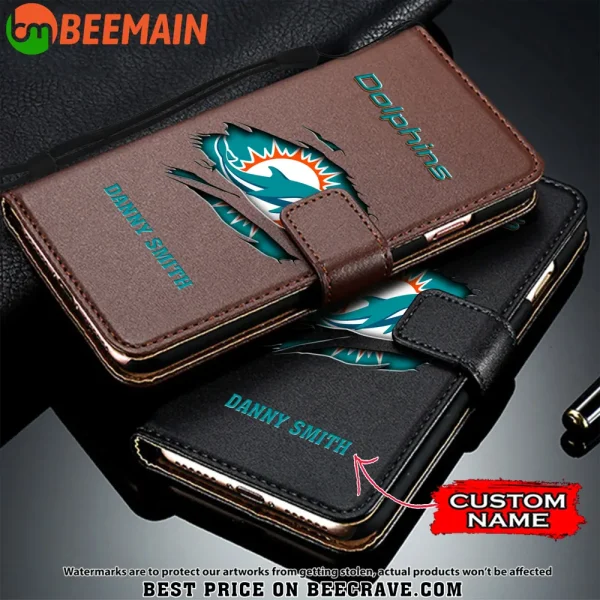 Miami Dolphins Leather Wallet Phone Case SPTLWPC020 - Image 2