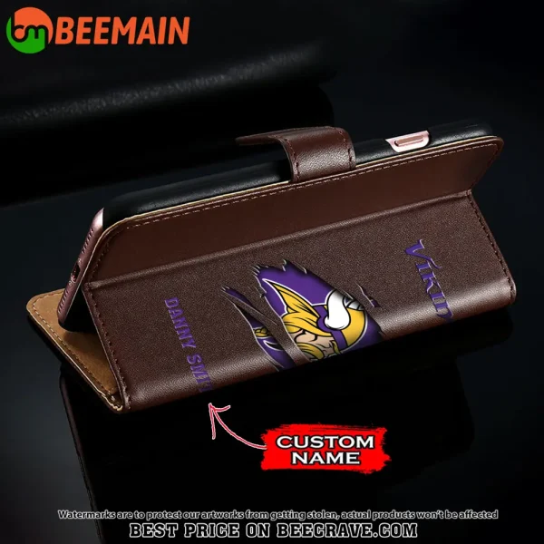 Minnesota Vikings Leather Wallet Phone Case SPTLWPC021 - Image 4