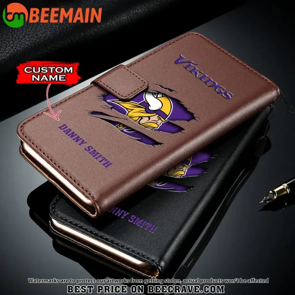 Minnesota Vikings Leather Wallet Phone Case SPTLWPC021