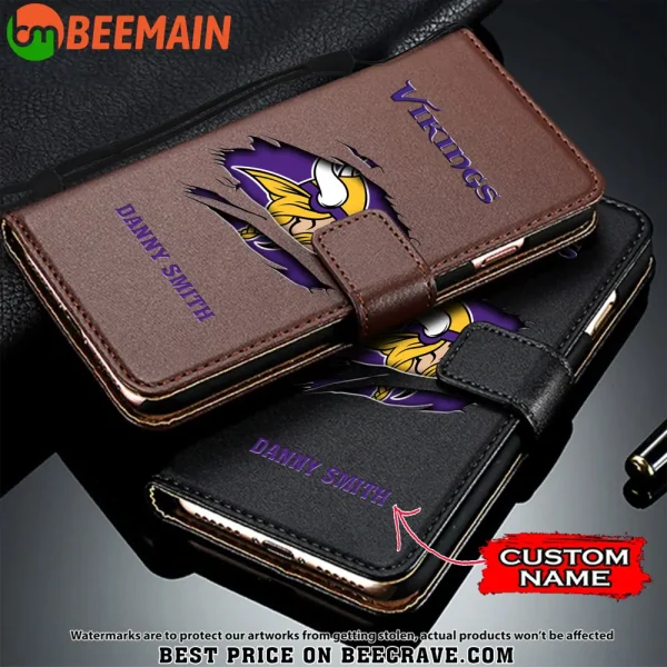 Minnesota Vikings Leather Wallet Phone Case SPTLWPC021 - Image 2