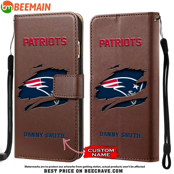 New England Patriots Leather Wallet Phone Case SPTLWPC022 - Image 5