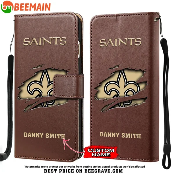 New Orleans Saints Leather Wallet Phone Case SPTLWPC023 - Image 5