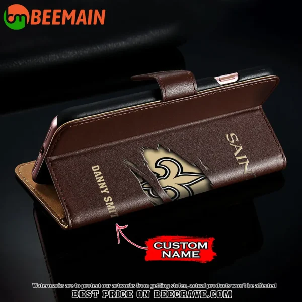 New Orleans Saints Leather Wallet Phone Case SPTLWPC023 - Image 4