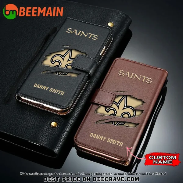 New Orleans Saints Leather Wallet Phone Case SPTLWPC023 - Image 3