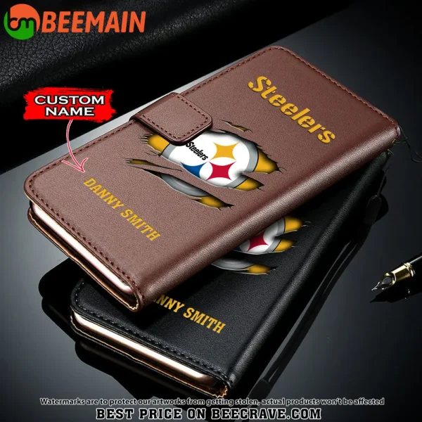 Pittsburgh Steelers Leather Wallet Phone Case SPTLWPC027