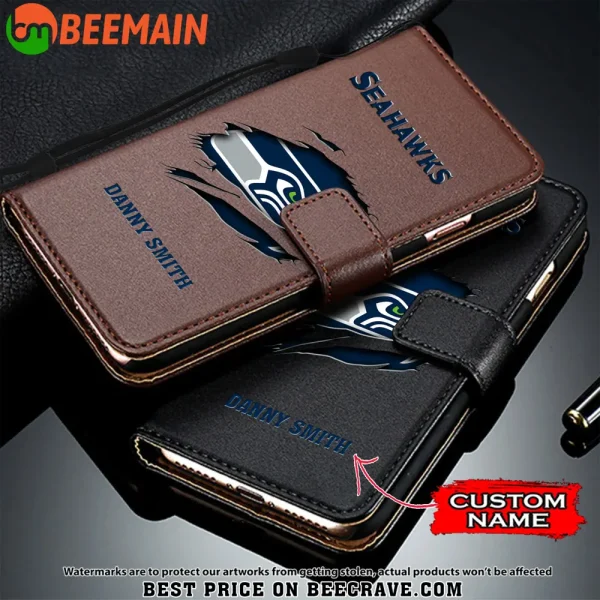 Seattle Seahawks Leather Wallet Phone Case SPTLWPC029 - Image 2