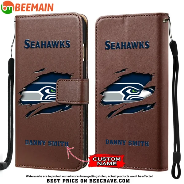 Seattle Seahawks Leather Wallet Phone Case SPTLWPC029 - Image 5
