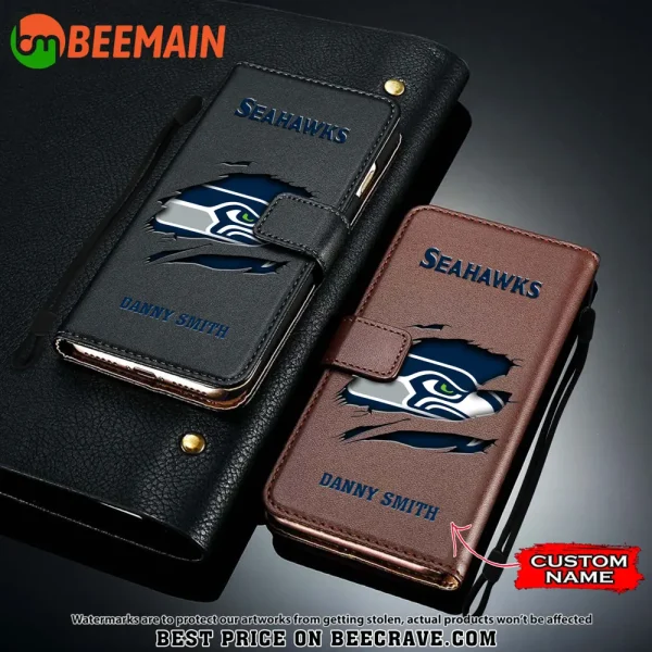 Seattle Seahawks Leather Wallet Phone Case SPTLWPC029 - Image 3