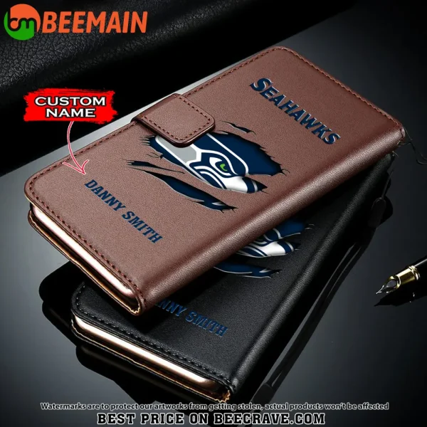 Seattle Seahawks Leather Wallet Phone Case SPTLWPC029