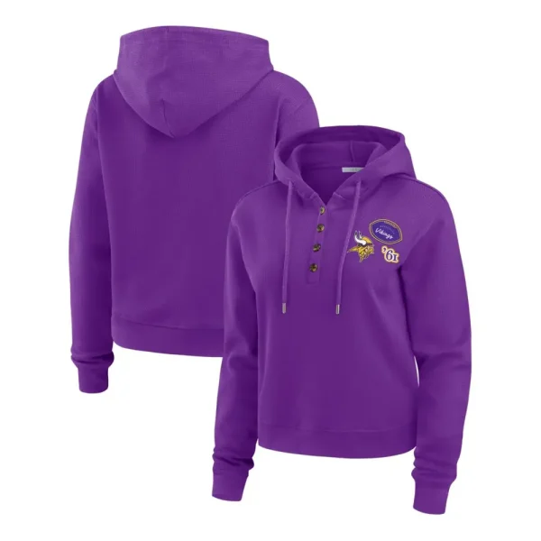 Minnesota Vikings Andrews Hooded Waffle Top