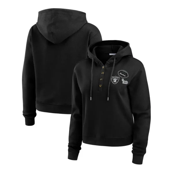 Las Vegas Raiders Andrews Hooded Waffle Top