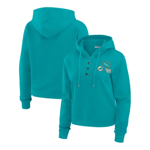 Miami Dolphins Andrews Hooded Waffle Top