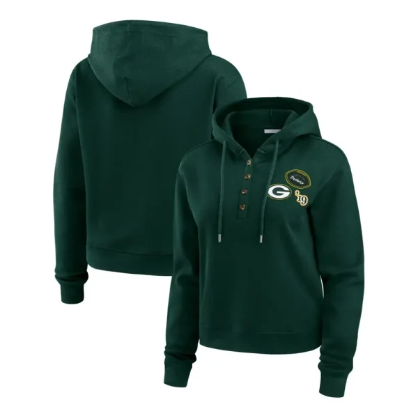 Green Bay Packers Andrews Hooded Waffle Top