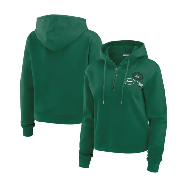 New York Jets Andrews Hooded Waffle Top
